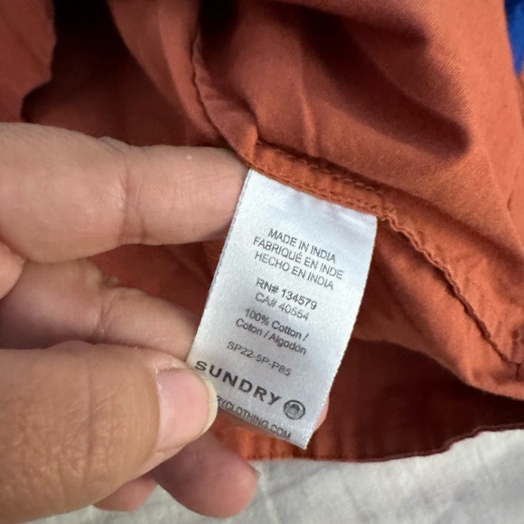 Sundry Varsity Stripe Blouse Brick - Picture 8 of 8